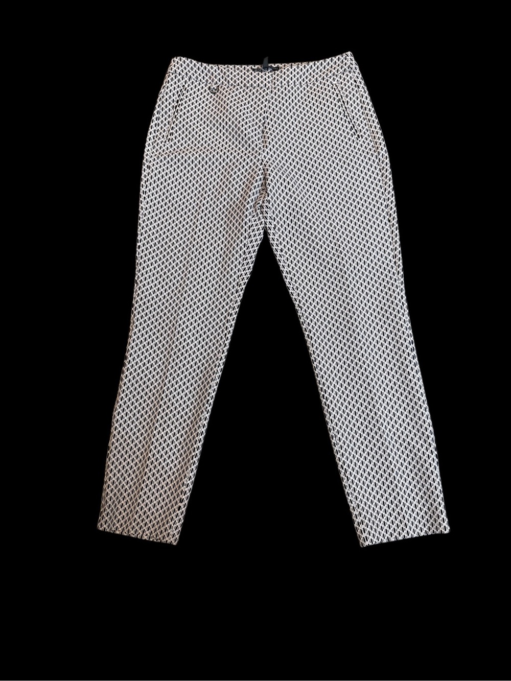Adrianna Papell Black & White Geometric Knit Pants